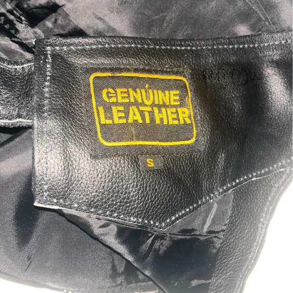 Adult S Black Leather Motorcycle Riding Chaps Adjustable Belt Snap Closure 30-34 - Picture 14 of 14